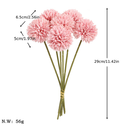 5pcs Faux Dandelion Flower Bouquet for Wedding, Parties, or Home Decor