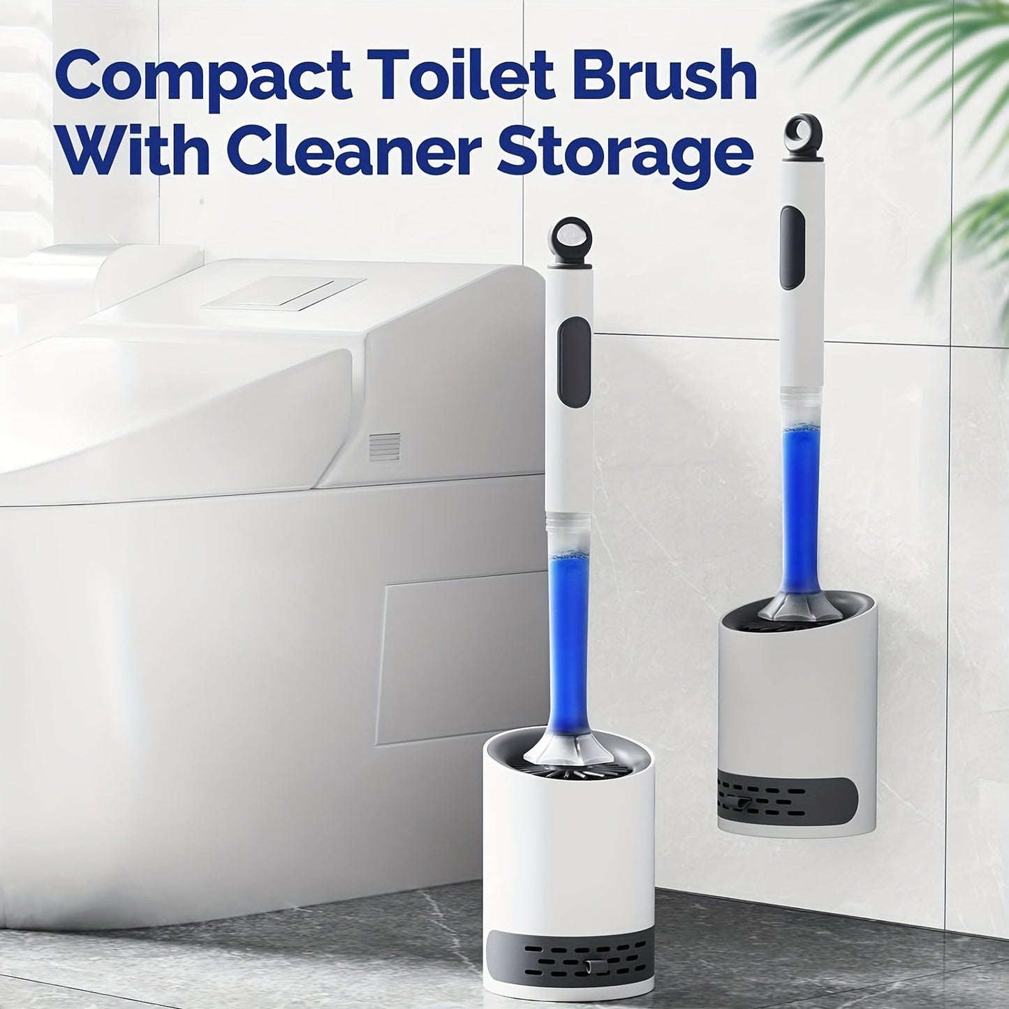 Introducing the innovative Silicone Toilet Brush Set with Water-Holding Base and Diatom Mud Mat. This set includes a Drawer Toilet Brush with a refillable handle dispenser, making it the perfect addition to your bathroom accessories. And to top it off