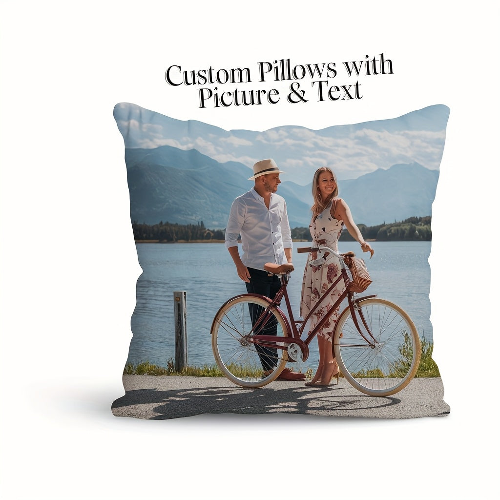 One piece of a personalized photo pillowcase measuring 45.72x45.72 cm. Perfect for Mother's Day, Father's Day, Thanksgiving Day, Teacher's Day, or as a gift for family and friends. Features single-sided printing and does not include a pillow core.