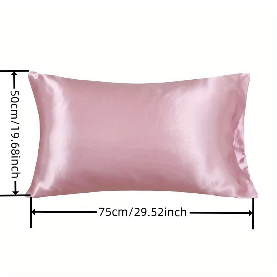 2 ta Luxurious Satin Pillowcase to'plami turli ranglarda - Yumshoq va havo o'tkazuvchi, oddiy parvarish uchun konvert yopilishi va zipper bilan - Yil davomida foydalanish uchun ideal (Yostiq qo'shimchalari kiritilmagan), Satin Pillowcase to'plami