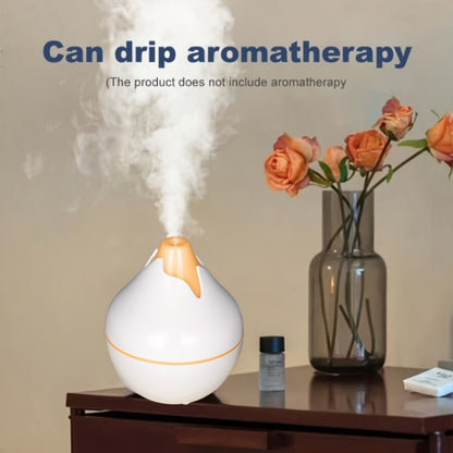 USB powered humidifier with aromatherapy, quiet operation, wood grain design, suitable for home and office.