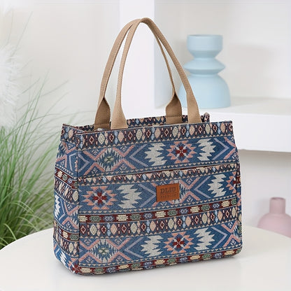 New products including thick knitted jacquard fabric handbags, tote bags, convenient shopping bags, storage bags for moms on the go, women's bags, cloth bags, unisex and ethnic style square