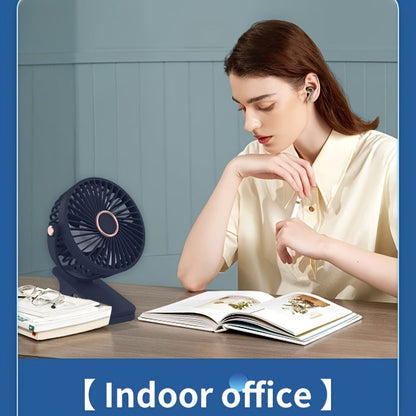 Stay Cool Anywhere with the QIANGDETAI Portable Clip Fan - 360° Rotation, High-Velocity Power, Rechargeable 800mAh Battery, USB Charging, and Quiet Operation - Ideal for Dorms, Bedrooms, Offices, and Improved Air Circulation