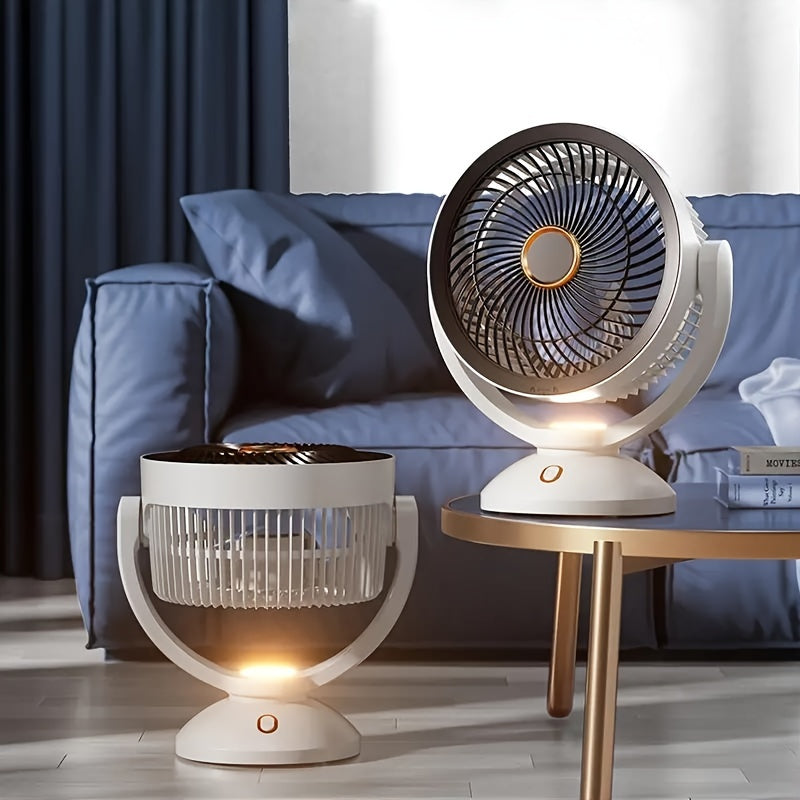 Household Desktop Fan with Adjustable Wind Speed and Night Light - 1pc Tabletop Air Circulation Fan for Office and Home