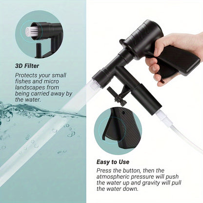 Multi-functional aquarium water changer tool set for easy maintenance and cleaning.