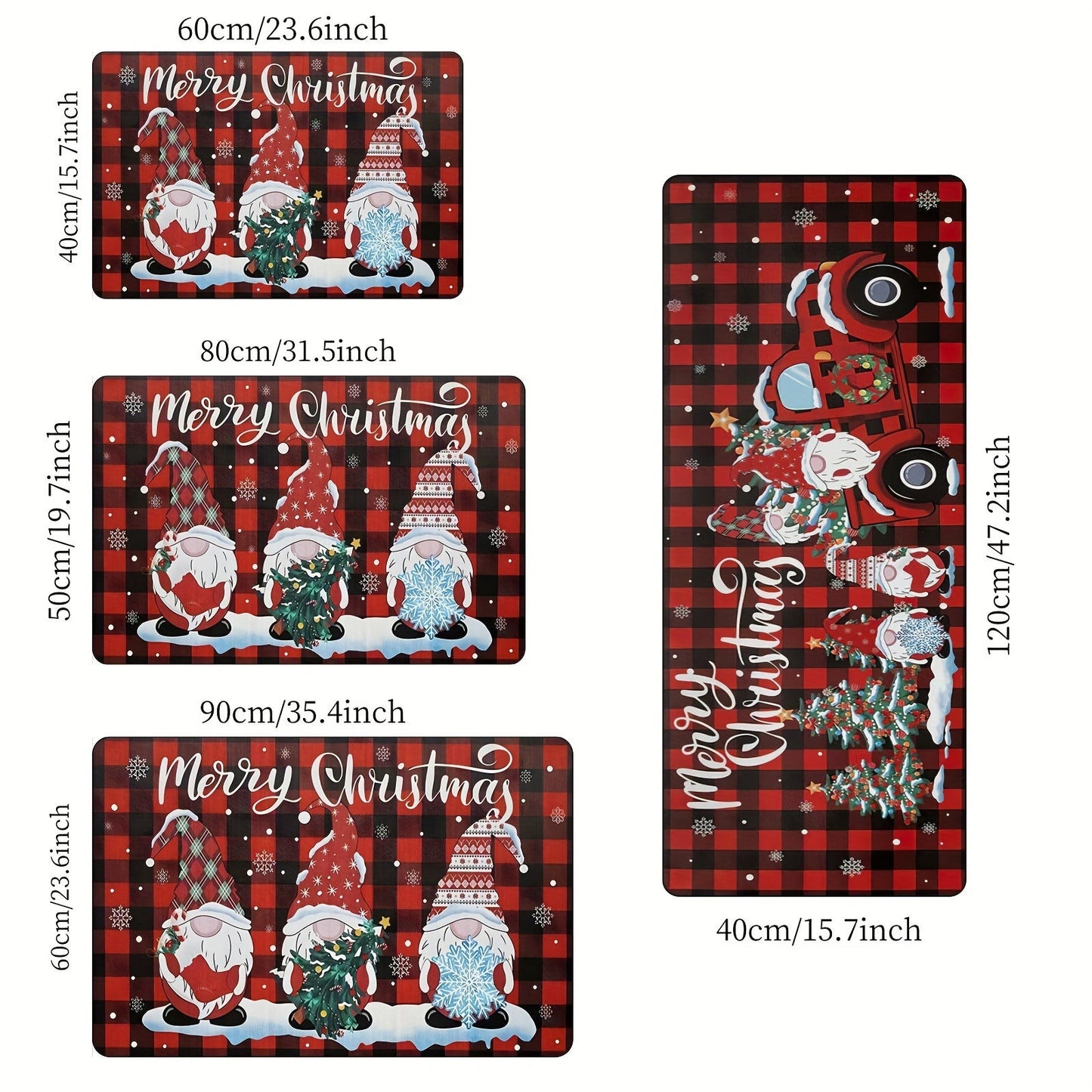 Get into the holiday spirit with our Christmas Gnome Door Mat! This festive polyester rectangular welcome rug features a non-slip backing, making it perfect for use in the kitchen, bedroom, living room, dining room, laundry room, bathroom, and entryway.