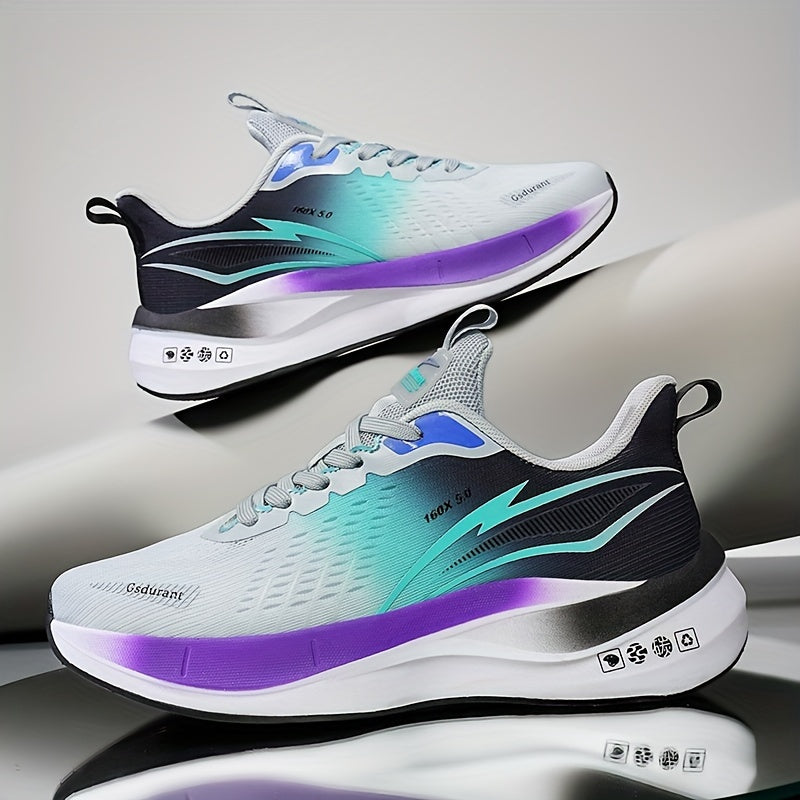 Men's lightweight breathable running shoes with shock absorption, lace up sneakers for outdoor activities in spring and summer.