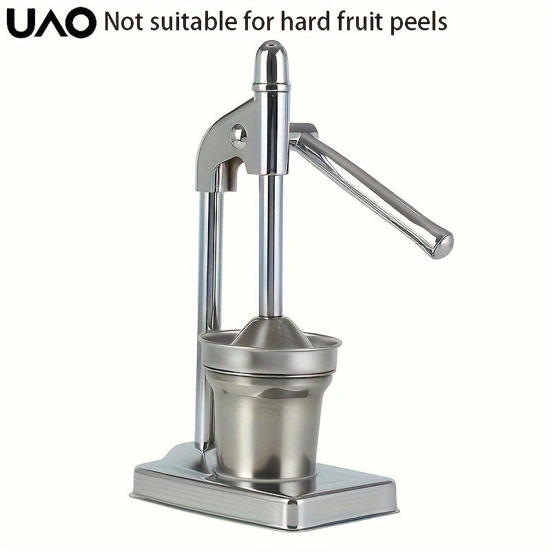 Multifunctional Commercial Juicer - Stainless Steel Manual Hand Press for Lemon, Orange, and Pomegranate Juice. Ideal for Home or Commercial Use. Double Die Flat Press with Long Handle Crank. Small and Efficient Juice Machine.