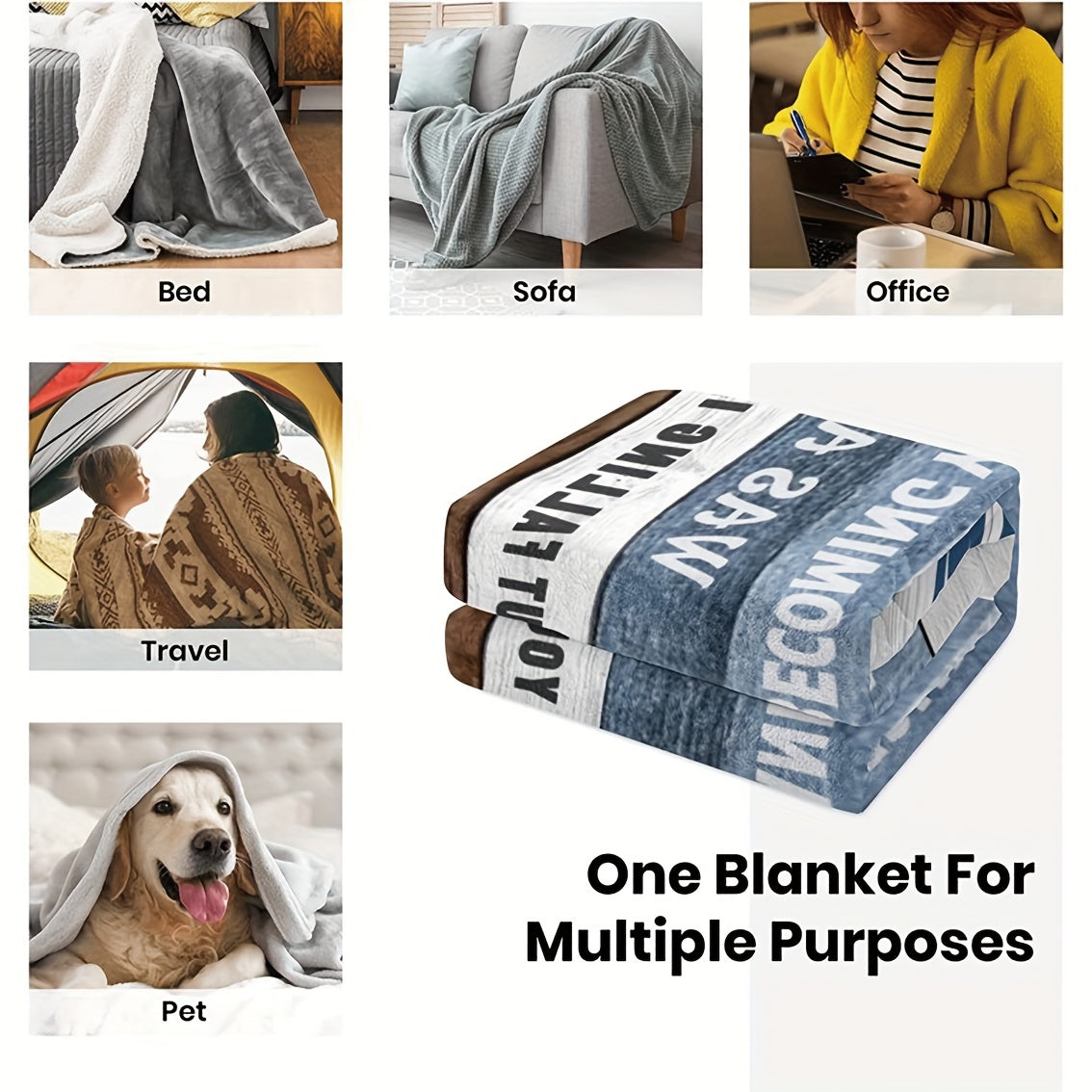 Personalized Envelope Flannel Blanket - A Cozy Gift From Husband to Wife, Perfect for Birthdays, Christmas, Thanksgiving, Valentine's Day, Anniversaries, or Just Because. Featuring a Love Letter Print on a Soft and Cozy Nap Throw Blanket.