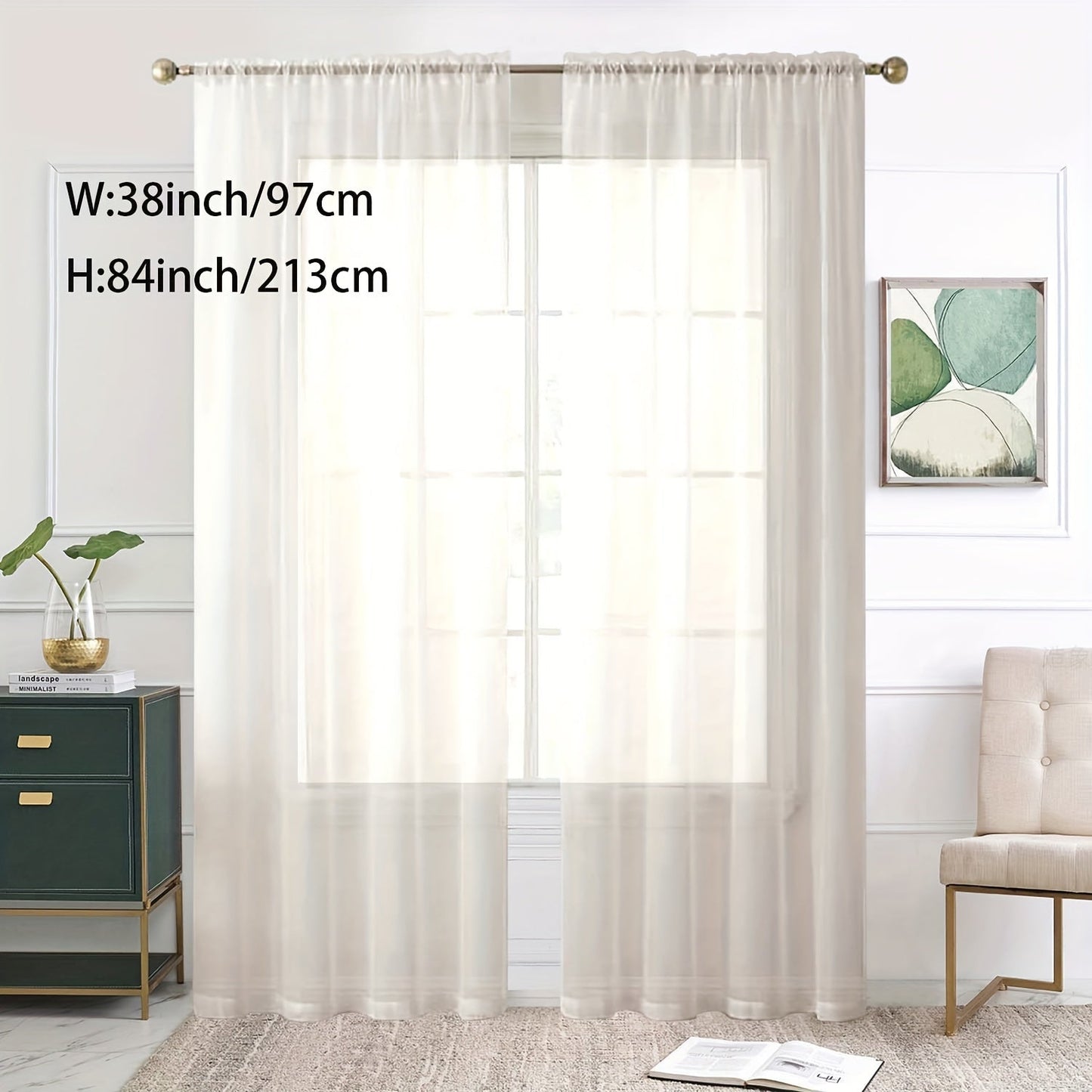 Add a touch of elegance to your kitchen, bedroom, or living room with this single panel sheer curtain. Perfect for letting in natural light while still providing privacy. Features a rod pocket design for easy hanging. Enhance your home decor with this