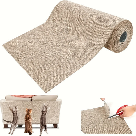 Deluxe wool blend scratching pad for cats, easy to install and reusable, protects furniture from scratches with durable polyester material, cat-friendly.