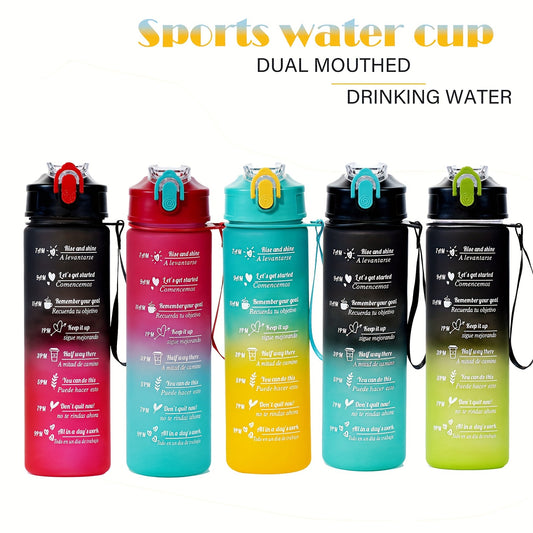 750ml Gradient Frosted Sports Water Bottle with Straw - PVC-Free, Perfect for Running & Outdoor Activities