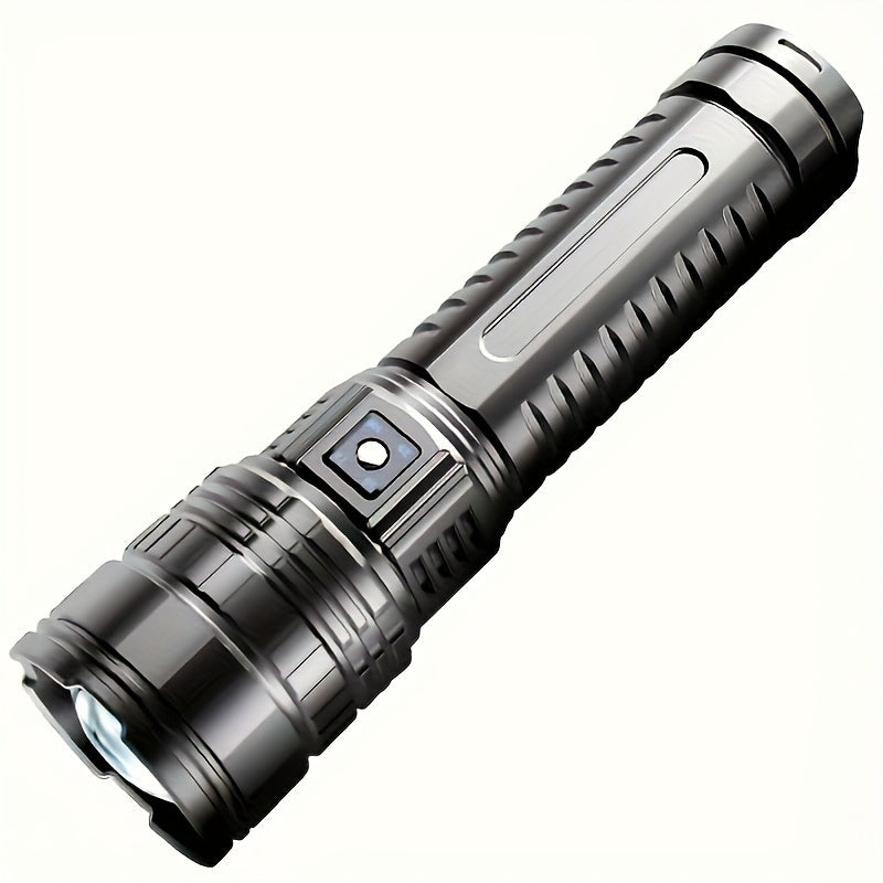 Ultra-Bright 1500 Lumens LED Flashlight with USB Rechargeable Battery, Zoomable COB Tail Light, 4 Modes for Camping, Hunting, and Outdoor Adventures.