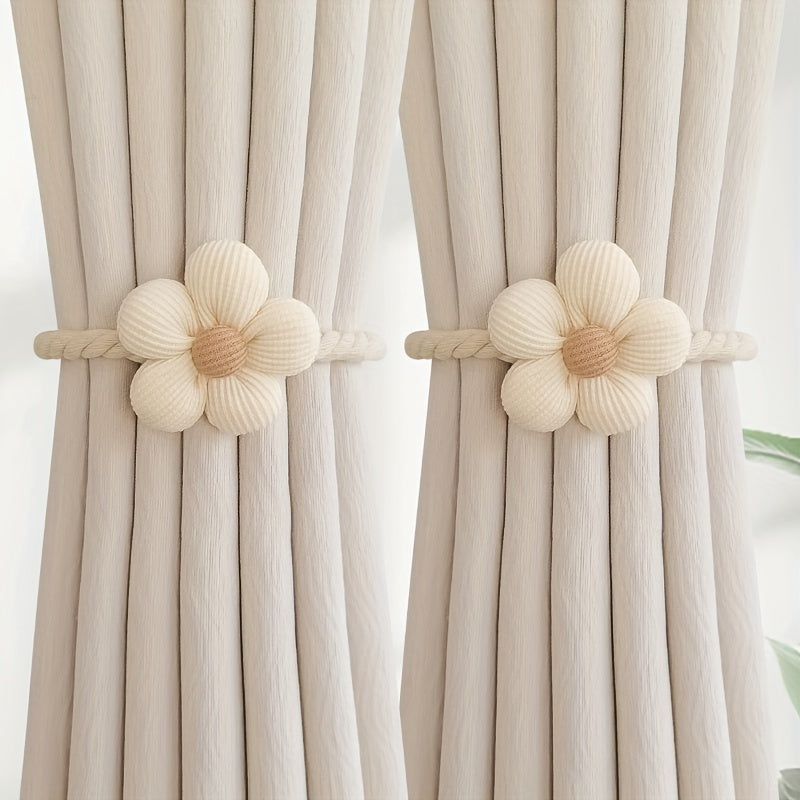 Decorate your bedroom or living room with this elegant Flower Pattern Curtain Tieback. No drilling necessary - simply use the Binding Strap to secure your curtains with style. This Curtain Storage Rope is a convenient and stylish addition to your home