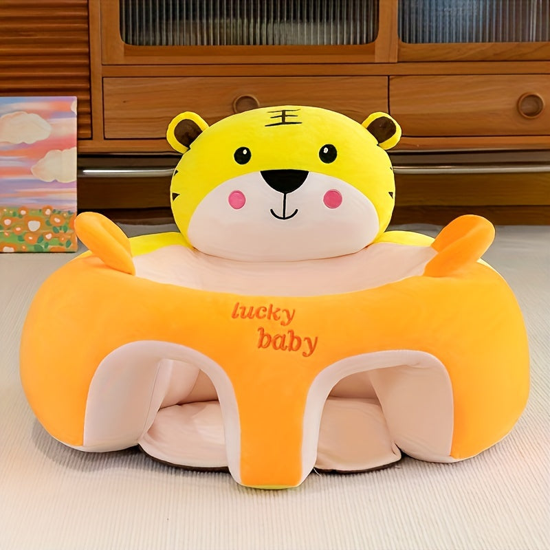 MIIYOUNG Baby High Chair featuring a Cartoon Animal Design, with a Low Center of Gravity Toddler Seat upholstered in Cute Plush Fabric. Indoor Child Learning to Sit Sofa includes a Sturdy Handle and under 3.2 Cu Ft Storage. Less than 68.58cm in Height.