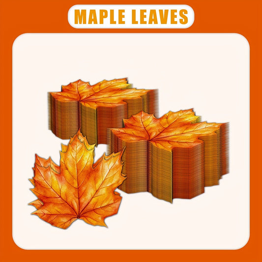 4-Ply Disposable Napkins in Autumn Maple Leaf Design - Ideal for Thanksgiving, Fall Harvest Events, and Wedding Celebrations