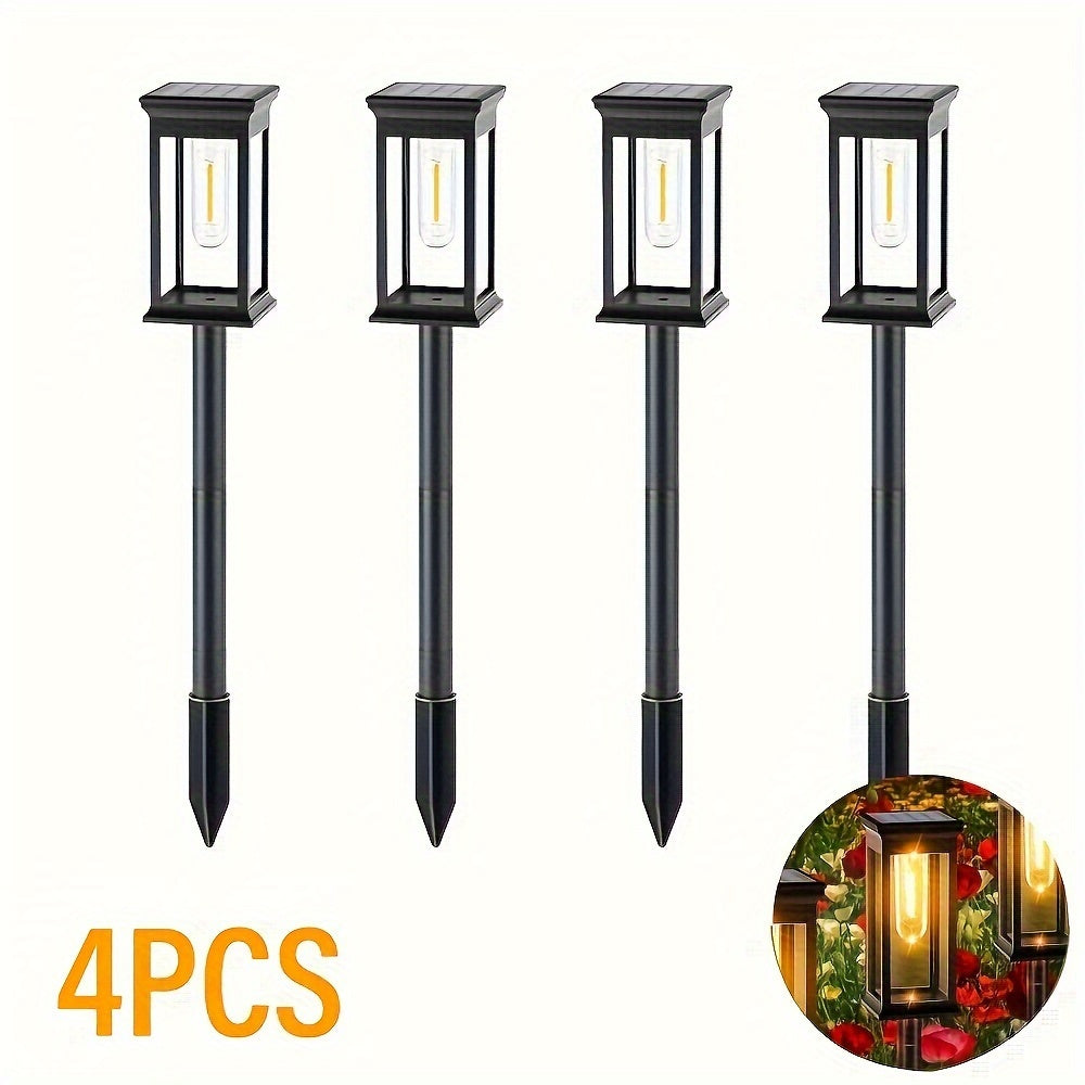 4pcs Outdoor solar lights for yard sidewalks, bright and long lasting.