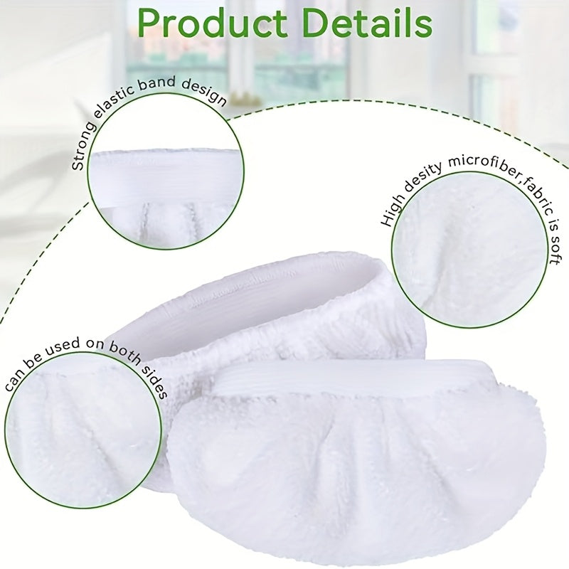 Set of 4 Reusable Microfiber Steam Mop Pads, Easily Washable and Compatible with Majority of Handheld Steam Cleaners for Home Cleaning