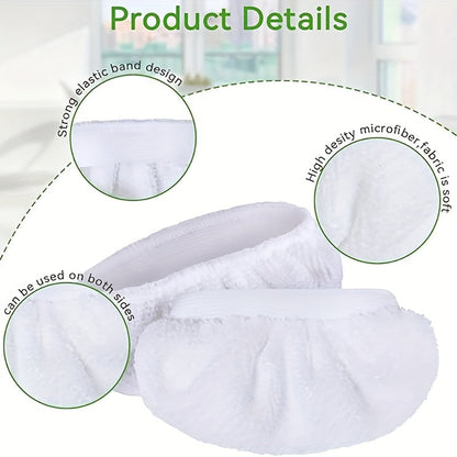 Set of 4 Reusable Microfiber Steam Mop Pads, Easily Washable and Compatible with Majority of Handheld Steam Cleaners for Home Cleaning