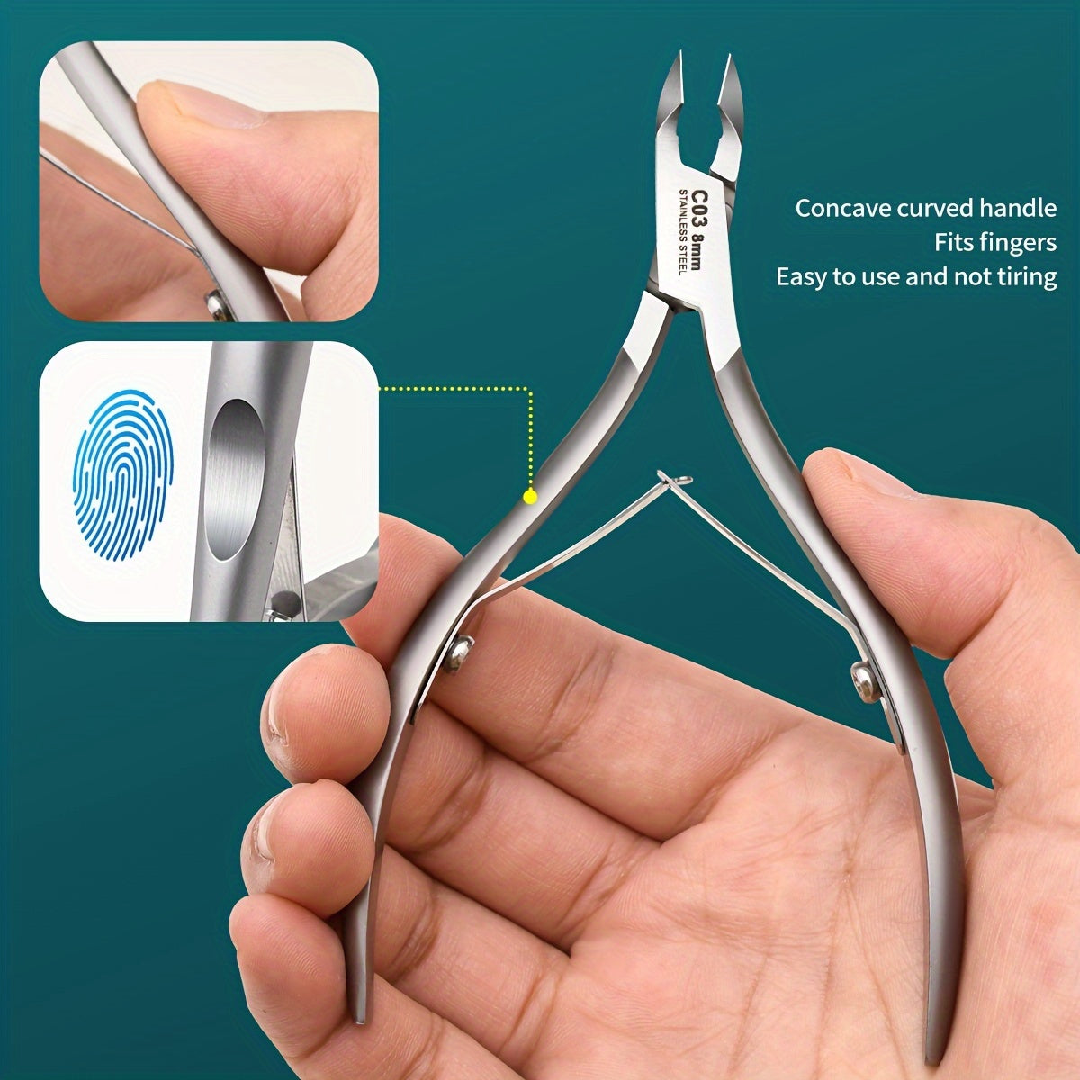 Space Gray Stainless Steel Cuticle Nippers for Manicure & Pedicure