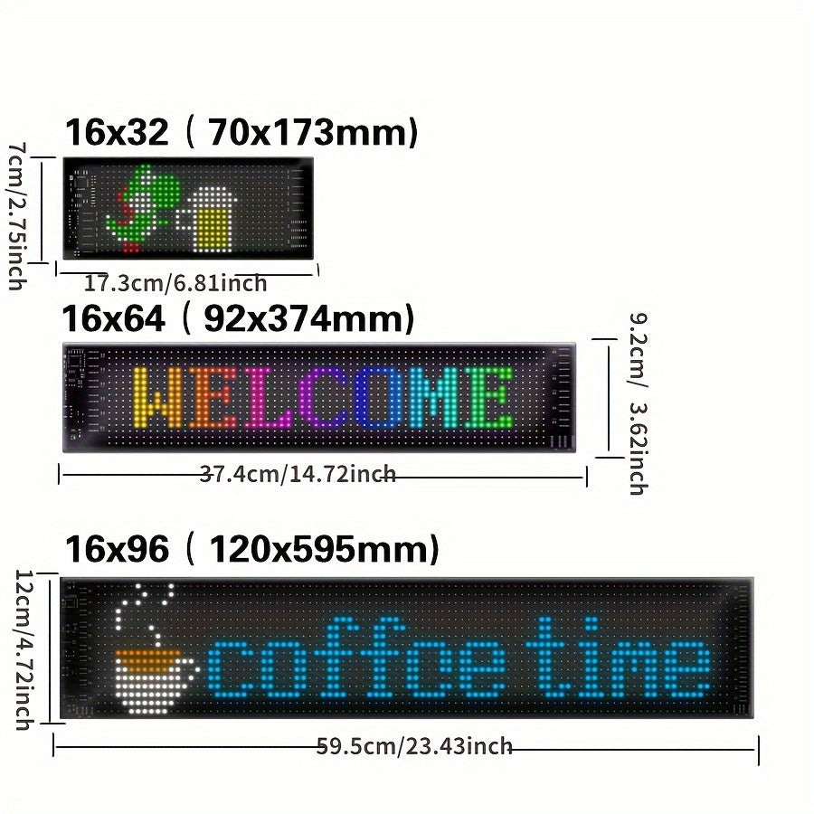 Wireless LED Matrix Panel Sign with USB Power, APP Control for DIY Programmable LED Sign, Easy Installation and Durable