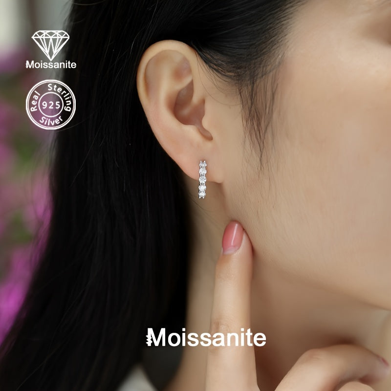 Elevate your style with these stunning 925 Sterling Silver Moissanite Earrings, perfect for any occasion from luxurious parties to everyday wear. This fashion jewelry for women is lightweight at only 0.09oz and is ideal for birthdays, Valentine's Day