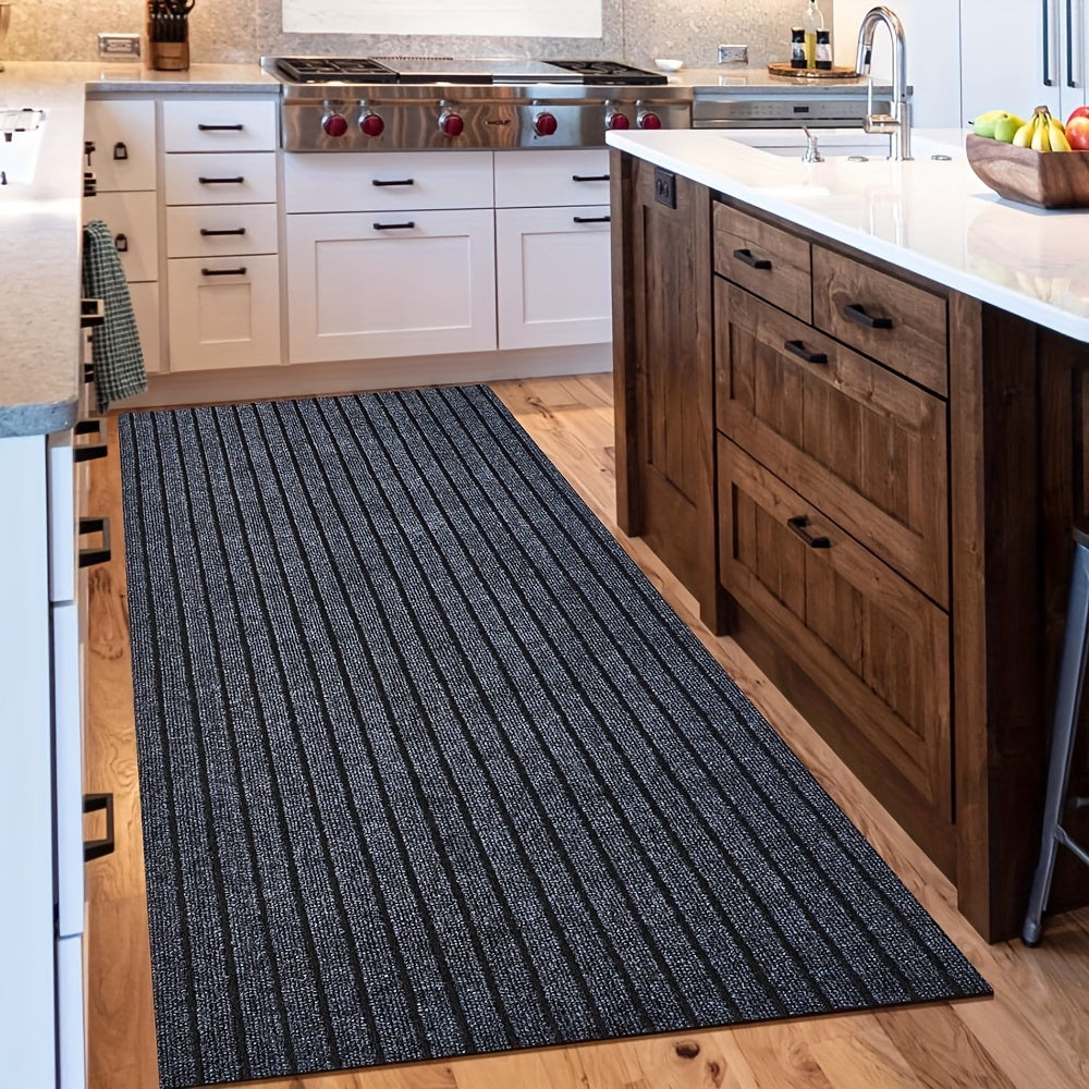 Non-slip laundry room carpet with rubber backing, washable indoor/outdoor runner carpet (1800G/㎡), ideal for entryways and balconies.