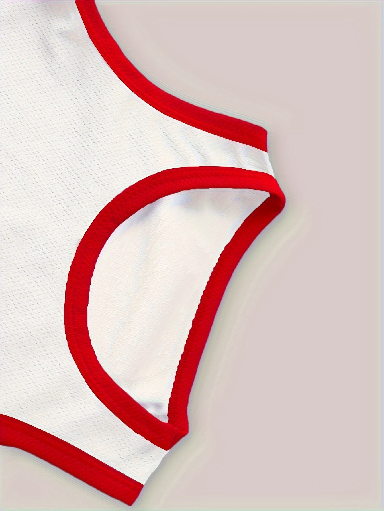 Youth #23 Basketball Jersey and Shorts Set in Red & White, 100% Polyester, Breathable, Sleeveless with Letter Print, Ideal for Spring/Summer Outdoor Sports.