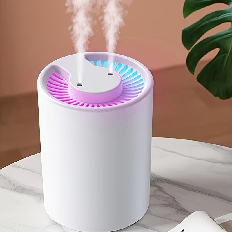 Large 5L USB humidifier with dual mist and colorful ambient lighting - ideal for home and office.