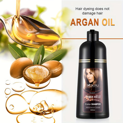 3-in-1 Argan Oil Hair Dye for Easy Gray Coverage at Home-great for Men and Women