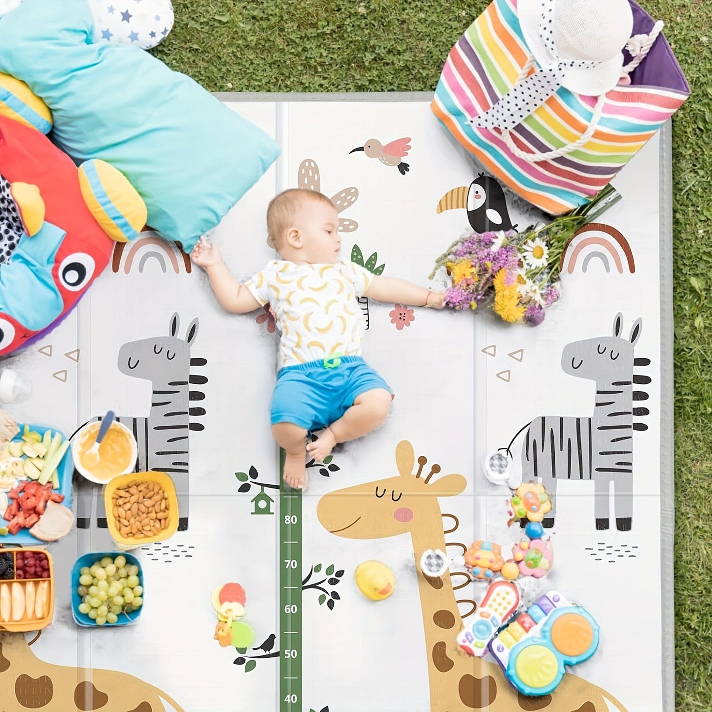 Get ready to have fun with the Extra Large Youngsters' Game Mat from PIGLOG! This sponge game mat measures 150*150*2cm and is foldable for easy storage. It is thickened to 2cm for extra comfort, waterproof and non-slip for safety. Perfect for youngsters