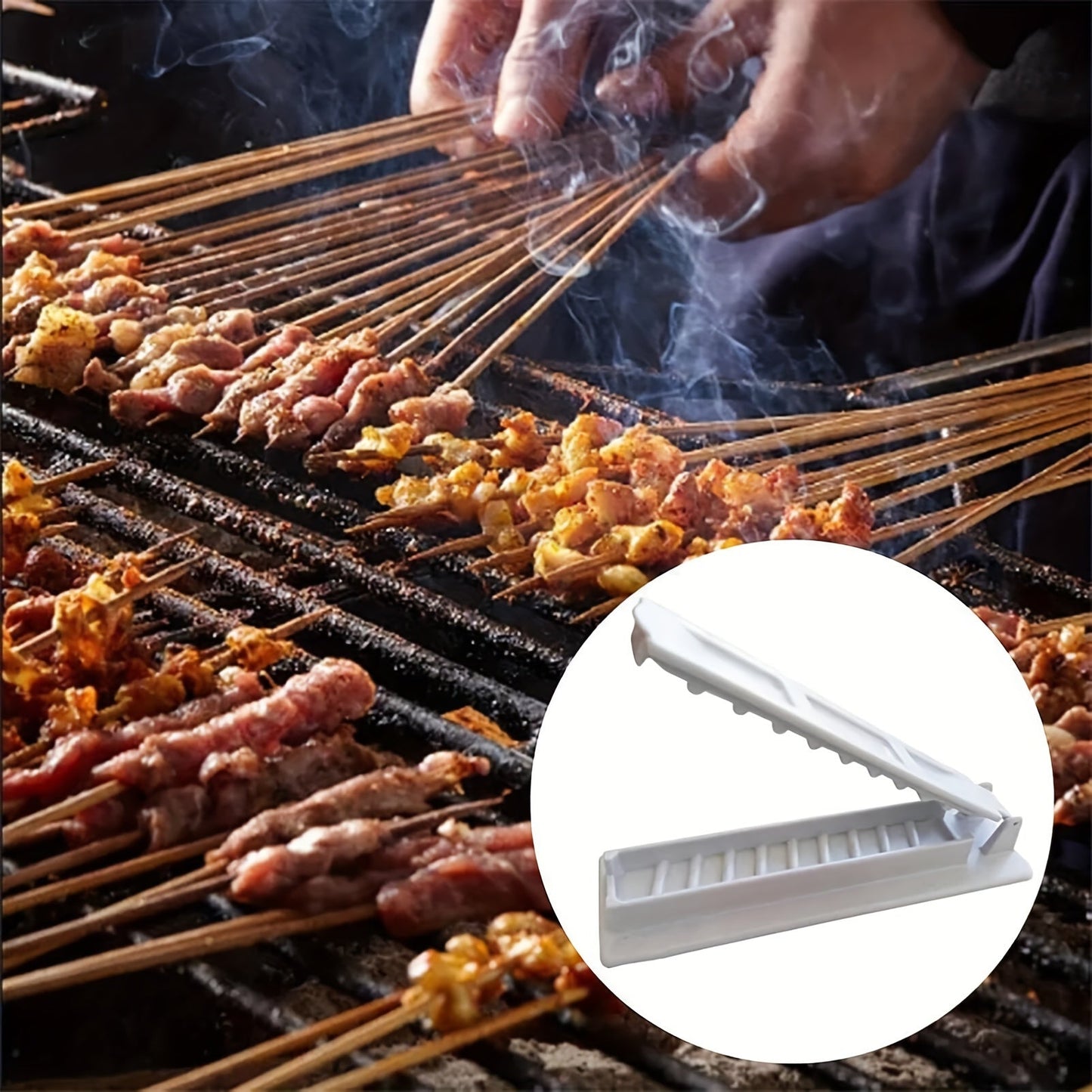 [Eng yaxshi tanlov] Qo'lda Kebab Tayyorlagich - Tashqi BBQ uchun Oddiy Kabob Shabloni, Portativ Kofta Asbobi, Uzoq muddatli Oziq-ovqat Sifatidagi Plastmassa, Barbekyu Yangi Boshlovchilari uchun Mukammal, Turkiy Kebab, BBQ Kofta Tayyorlash Asbobi