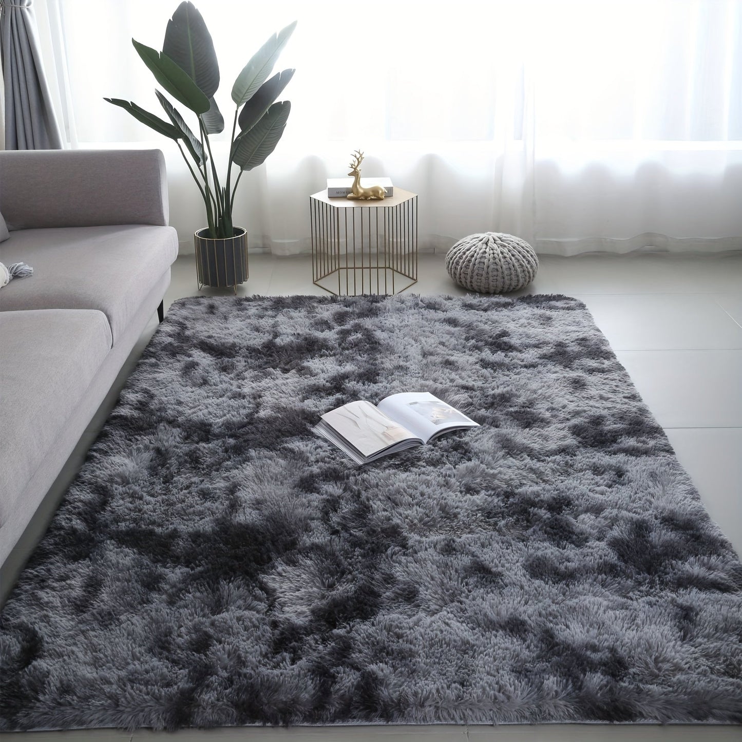 Modern Simple Tie-dyed Plush Soft Carpet - Luxurious and Water-absorbent, Non-slip and Stain-resistant, Ideal for Living Room and Bedroom Areas - Perfect Home Decoration and Area Rug