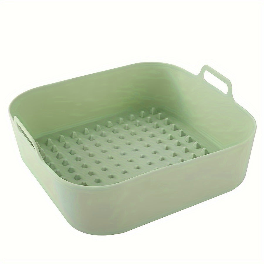 Get 1 piece or a set of 3 pieces of WIEZ Silicone Air Fryer Liners, measuring 19.56cm square. These reusable baking trays are food-safe oven accessories and essential kitchen gadgets for healthy cooking.