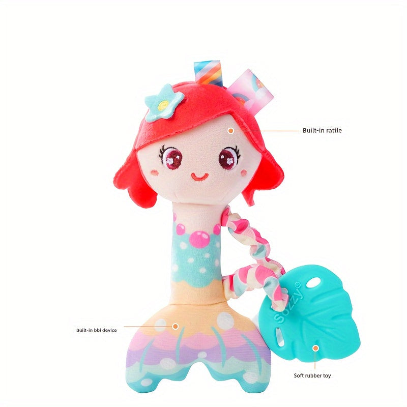 CEKCEK Plush Mermaid & Unicorn Toy for Young Children - Made of Soft Polyester, with Educational Rattle for Ages 0-1 - Great Gift for Birthdays, Christmas, Thanksgiving, or New Year