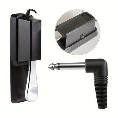 Sustain pedal for electronic keyboards, compatible with various brands, durable plastic construction, 36V or lower.