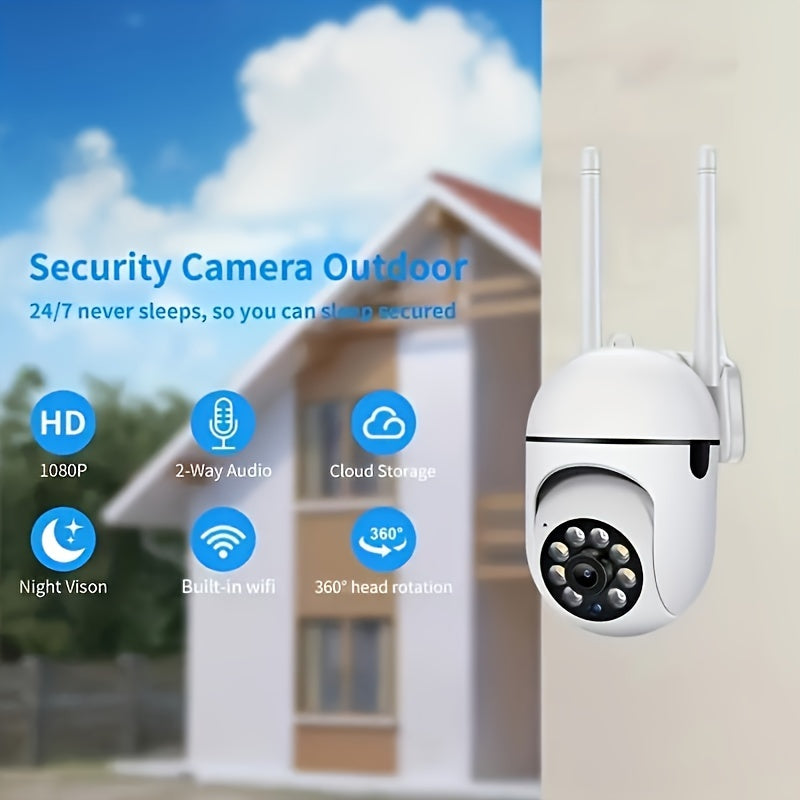 The description of the product is as follows: "A WiFi monitoring camera with high definition, 355-degree intercom, home security features and remote night vision capabilities, all controlled through a user-friendly app.