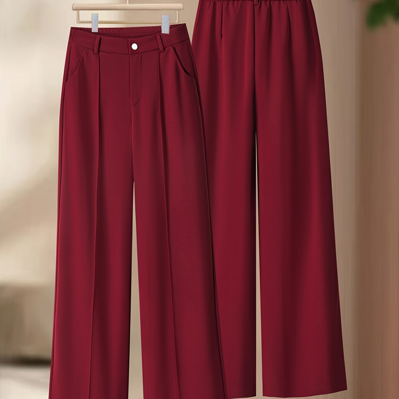 New slim fit wide leg pants for women, high waisted slimming trousers for all seasons.