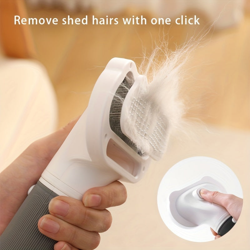 Professional pet grooming blow dryer for cats and dogs with 3 speed wind control and 3 blowing modes, no battery required. Includes pet hair remover comb and fur brush for styling.