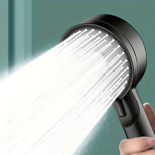 Pressurized handheld shower head with 5 adjustable water modes for a luxurious bathing experience.