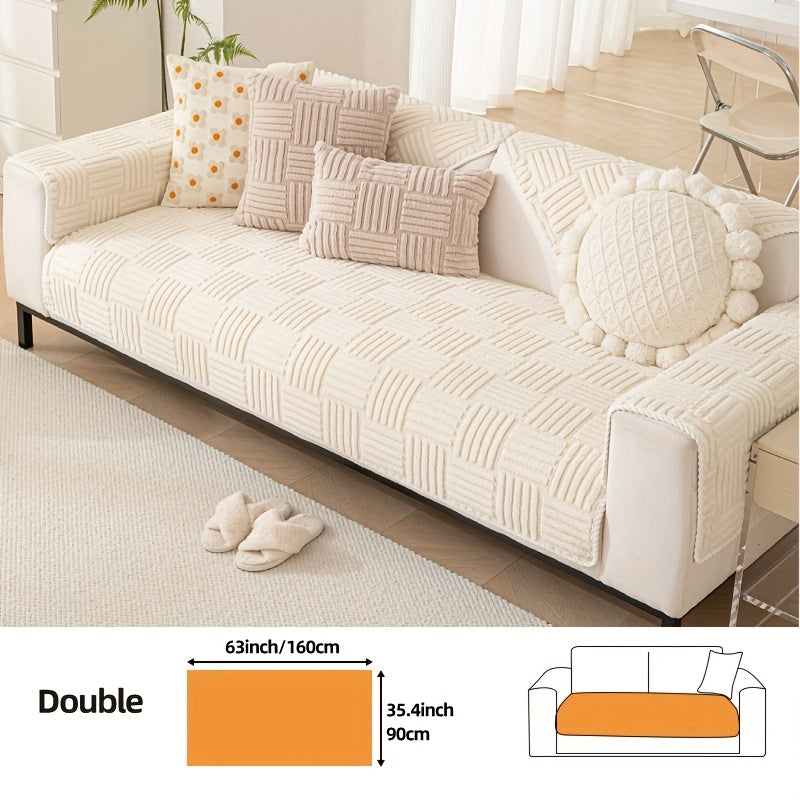 Soft, non-slip sofa cover for pet-friendly furniture protection in any room.