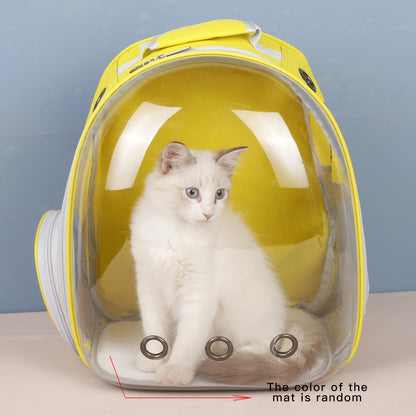 Pet bubble backpack for dogs and cats - comfortable and secure outdoor carrier with clear view window.