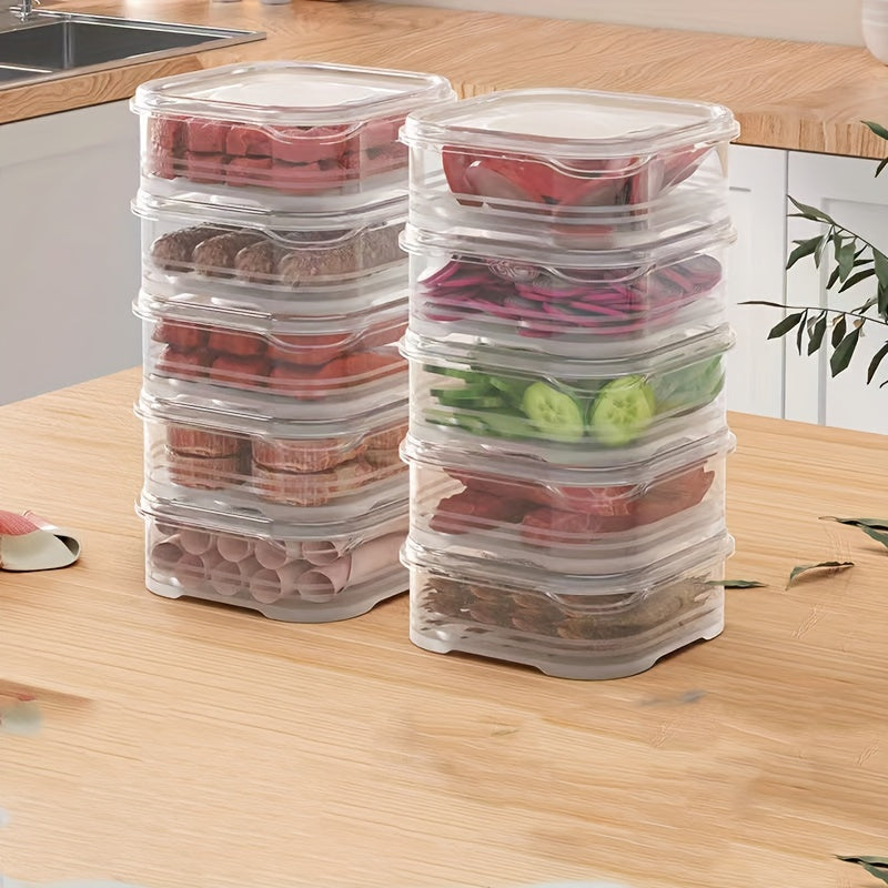 Refrigerator Storage Set for Meat, Fruit, Vegetables, Dumplings, Ginger, Garlic, Green Onion - Includes 8 Containers for Home Kitchen Use