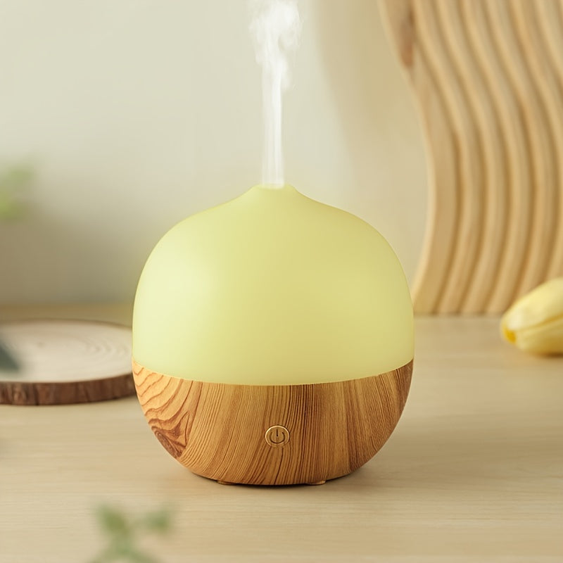 Wood print humidifier with aromatherapy diffuser for a relaxing atmosphere, ideal for home decor, office, and travel gifts.