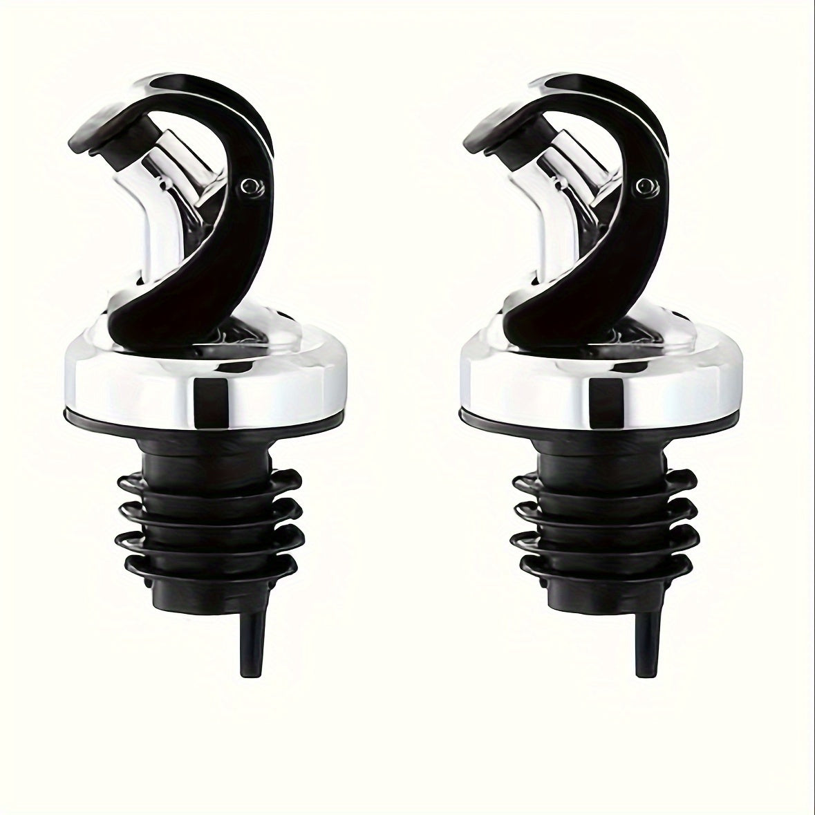 2 reusable vinegar bottle stoppers with automatic opening/closing, spill-proof, dust-resistant design. Ideal for restaurants, homes, and commercial use.