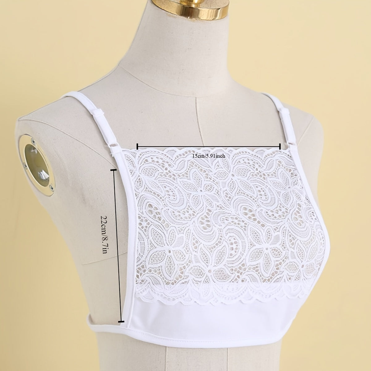 Polyester woven chest pad inserts with adjustable straps for low-cut tops and dresses.