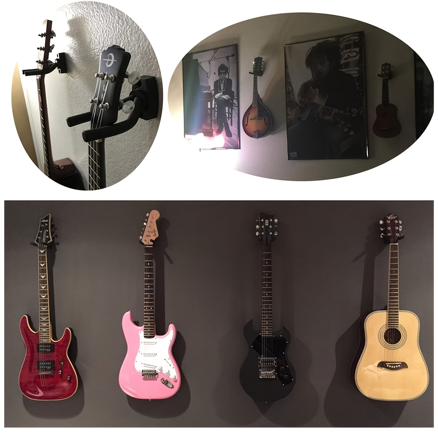 Guitar hooks, accessories, wall hooks for ukuleles, metal racks for hanging guitars, guitar wall mount.