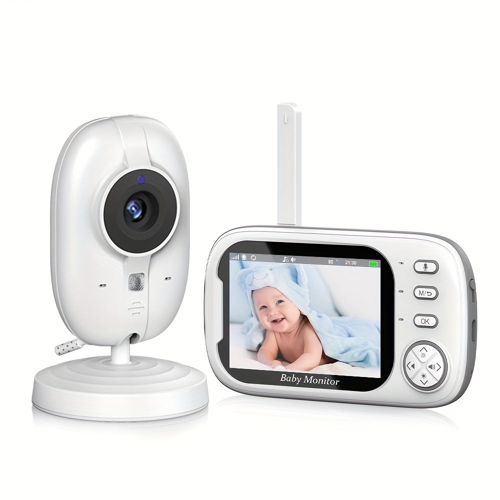 Top-of-the-line Monitor featuring a 720P HD Camera, 8.89cm LCD Screen, 274.32meter Wireless Range, Automatic Night Vision, Two-Way Audio, Temperature Display, and Eight Soothing Lullabies - Powered by USB, includes Editor with Camera