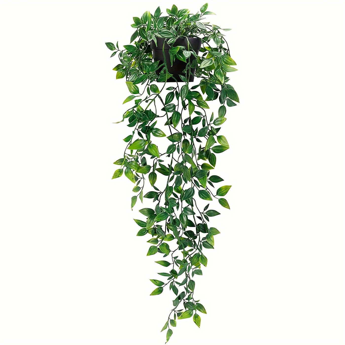 1 piece of artificial hanging plants, including fake potted greenery plants such as eucalyptus vine, pothos ivy, and pea pods for home, wall, shelf, patio, garden, indoor, and outdoor decor.