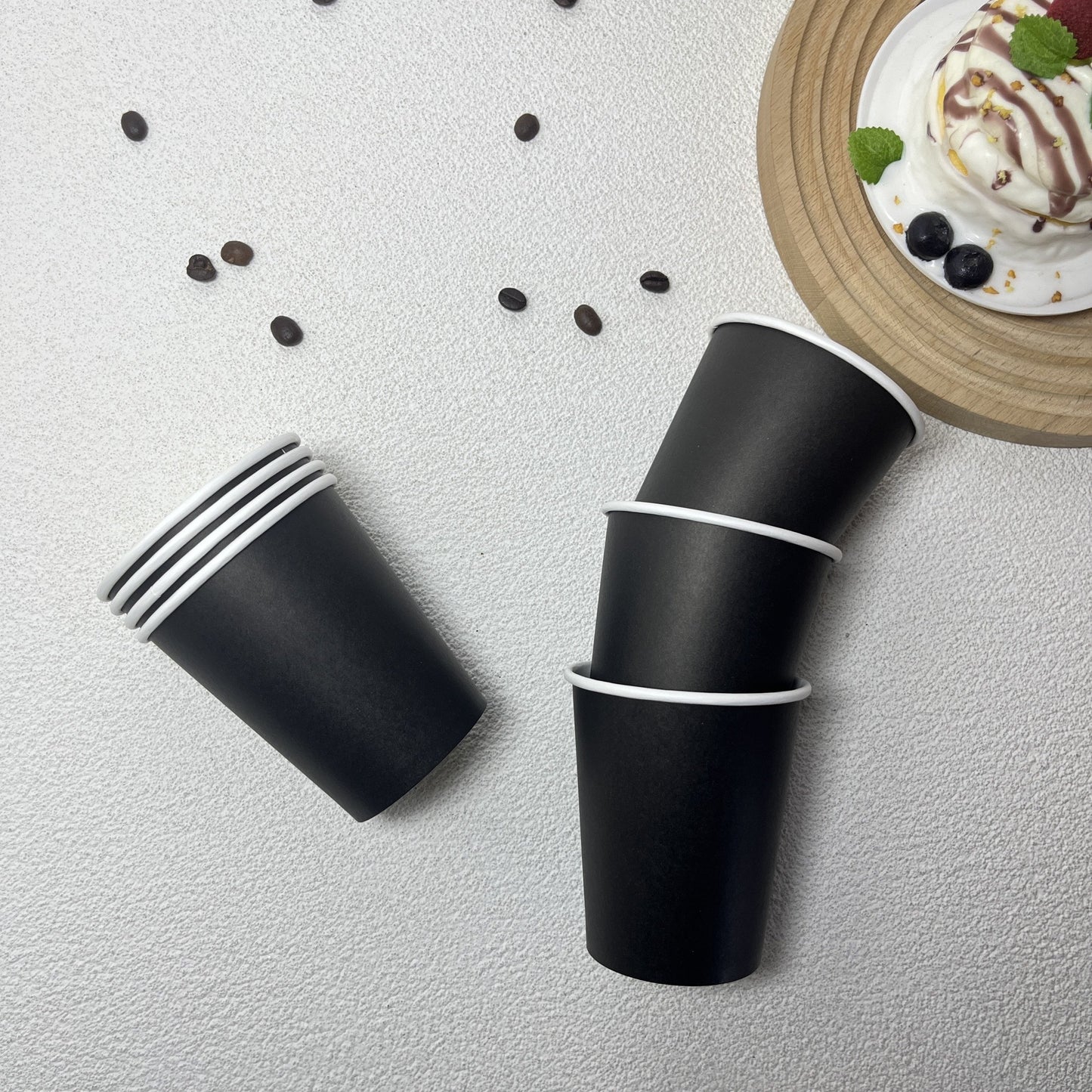 8-Ounce Black Paper Cups: Ideal for Birthday Parties, Weddings, Picnics, BBQs, Restaurants, and More. Must be Hand Washed. Recyclable and Suitable for Hot Beverages. For Adult Use Only.